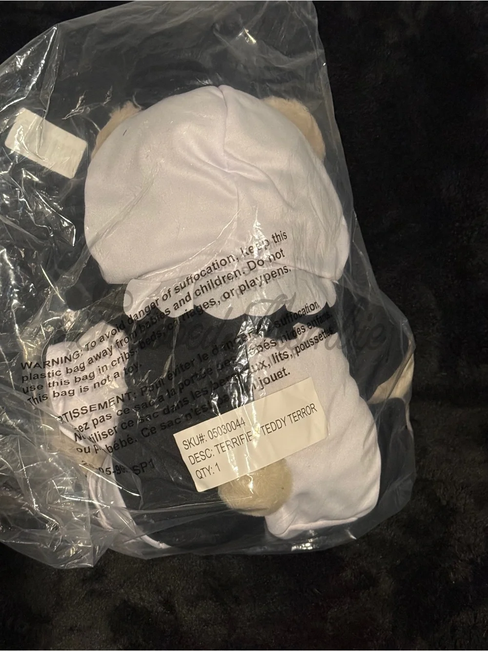 Spirit Halloween Terrifier Teddy Terrors Bear and Terrifier Tote Bag